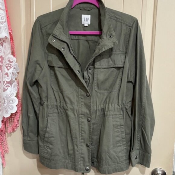 NEW WithOUT TAGS! Gap Olive Green Women's Utility ANORAK Jacket Medium AWESOME! - Picture 7 of 15